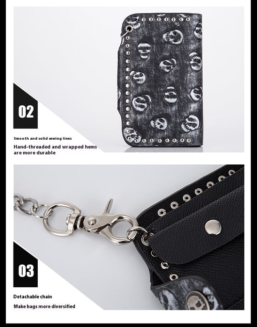 Cartera Punk Rock con Calavera y Cadena Antirrobo - Image 20