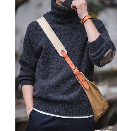 Suéter Cuello Alto de Mohair Sintético Grueso y Cálido para Hombre - Image 5