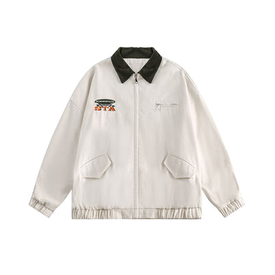 Abrigo Vintage con Cuello Camisero Bordado para Mujer - Image 3