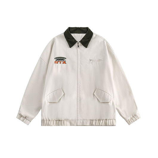 Abrigo Vintage con Cuello Camisero Bordado para Mujer - Image 3