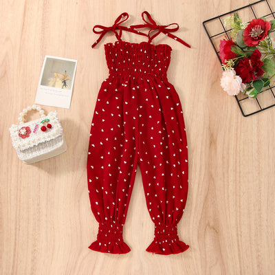 Enterizo Infantil con Tirantes Elásticos y Estampado de Corazones - Image 6