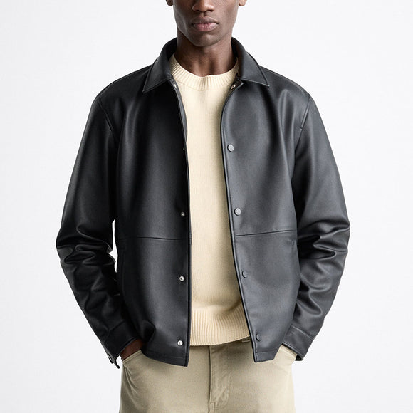 Chaqueta de Cuero Casual para Hombre