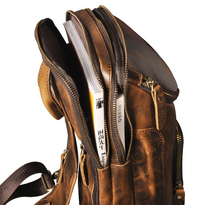 Bolsa de Pecho Retro en Cuero Crazy Horse Premium para Hombre - Image 21
