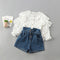 Conjunto Infantil Básico: Camisa Sólida y Jeans
