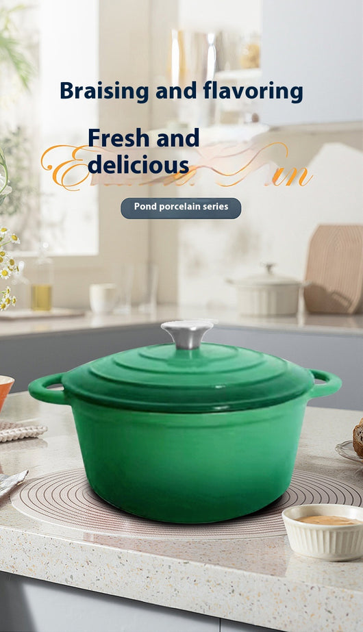 Juego de 4 Piezas de Cocotte de Hierro Fundido Esmaltado Blanco Interior - Image 14