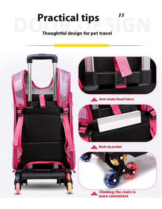 Mochila Transportadora Transparente Plegable para Perros Pequeños con Bolsillo Pañales - Image 18