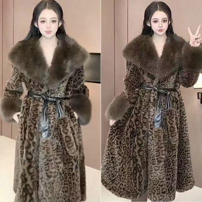 Abrigo Suelto de Terciopelo Dorado con Estampado de Leopardo - Image 10