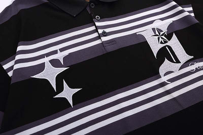 Polo Manga Corta con Rayas y Bordado de Letras para Hombre - Image 12