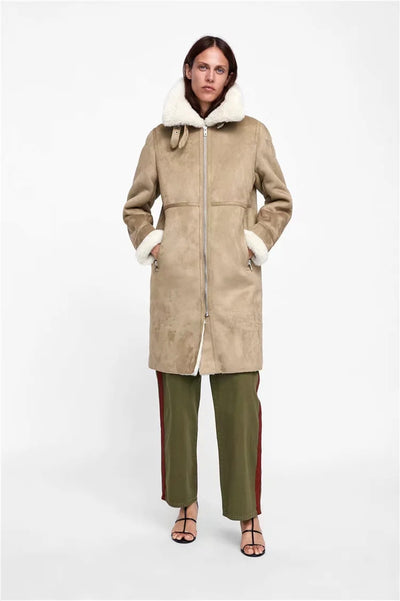 Abrigo Largo de Algodón Casual Estilo Europeo para Mujer - Image 10