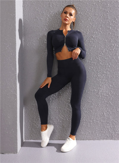 Conjunto Deportivo Yoga Mujer: Top sin Costuras y Pantalones Ajustados - Image 42
