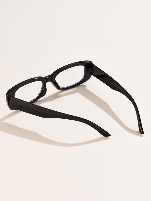Rectangular tortoiseshell sunglasses with a small frame and dark gray lenses, angled on a white background. - Image 41