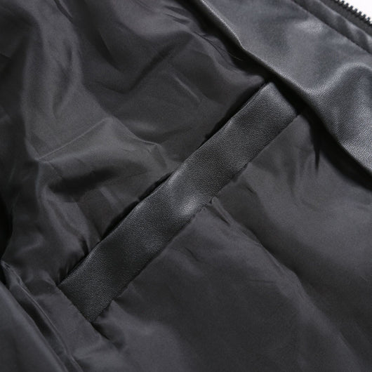 Chaqueta de Cuero para Hombre Slim Fit con Cuello de Pie y Cierre de Cremallera - Image 20