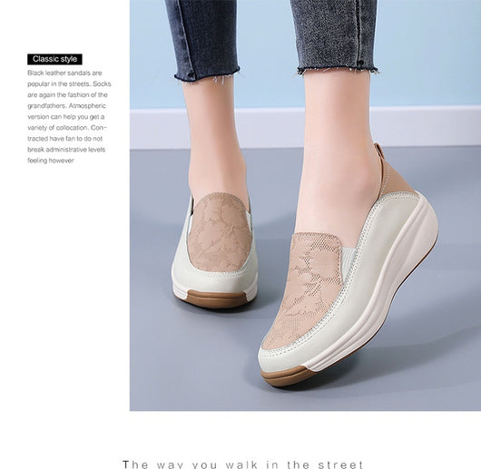 Tenis Blancos Mujer con Suela Gruesa y Cierre Slip-On - Image 12
