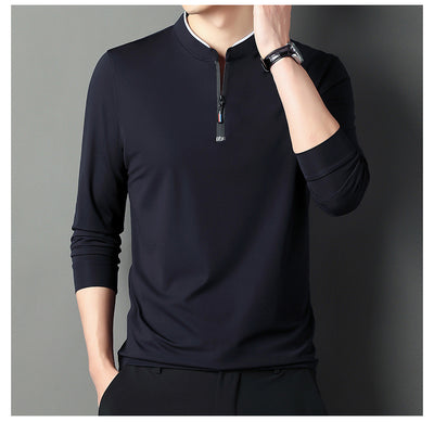 Camiseta Manga Larga Cuello Alto para Hombre Estilo Casual - Image 13