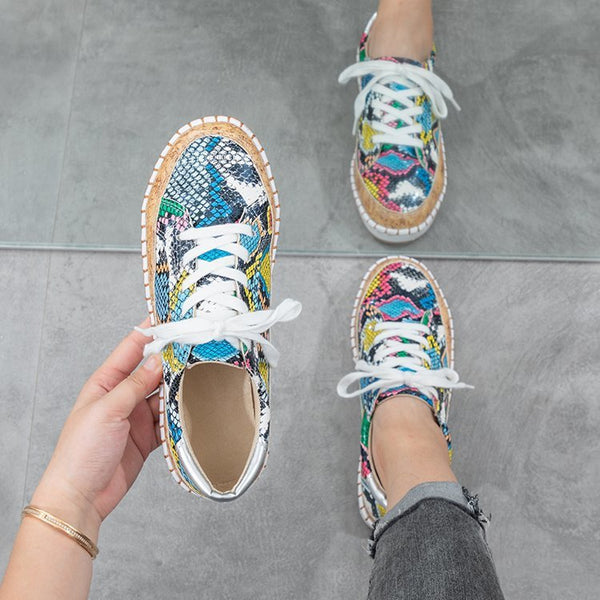 Zapatos Plataforma Estampado Leopardo y Serpiente