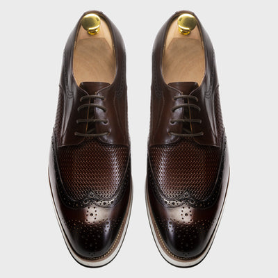Zapatos Derby Tejidos Punta Fina - Calzado Casual de Cuero para Hombre - Image 13