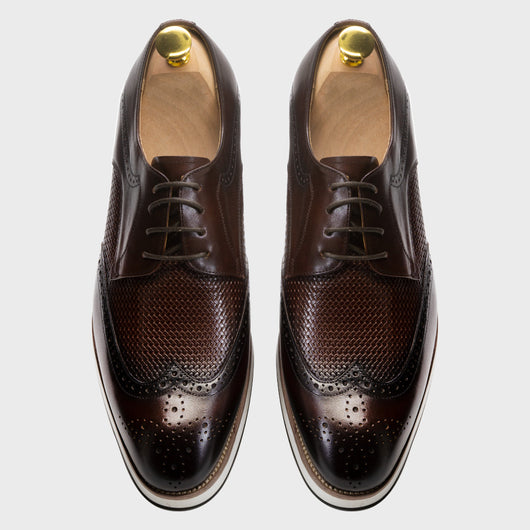 Zapatos Derby Tejidos Punta Fina - Calzado Casual de Cuero para Hombre - Image 13