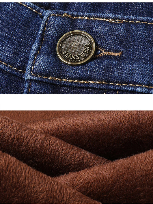 Pantalones Vaqueros Holgados Plus Size con Forro Térmico - Image 11