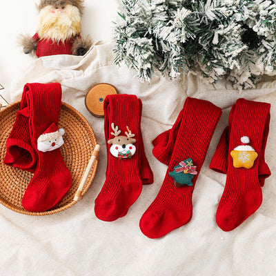 Enterizo de Medias de Algodón para Bebé - Diseño Navideño Primavera Otoño Invierno