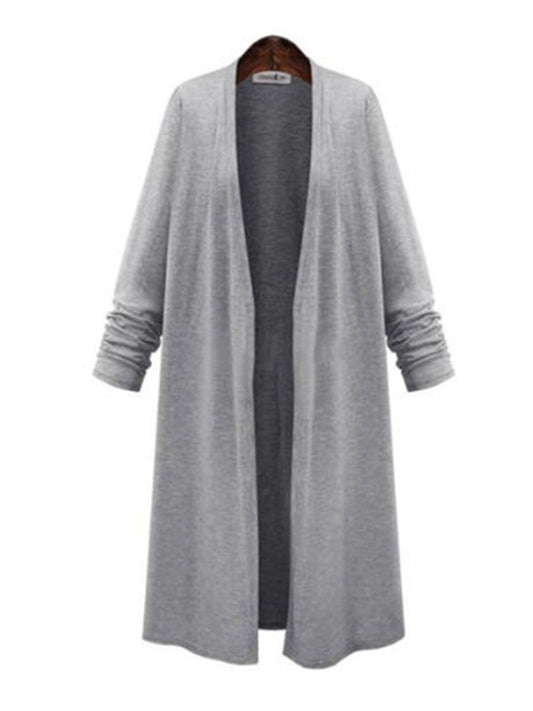 Cardigan Trench Largo de Punto para Mujer
