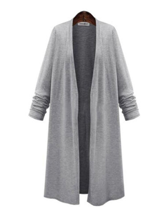 Cardigan Trench Largo de Punto para Mujer
