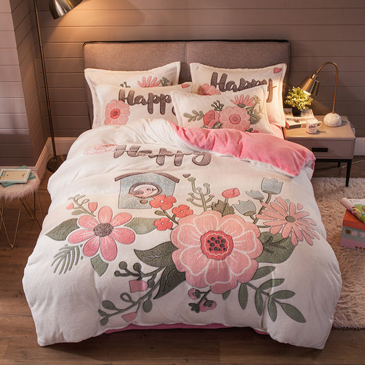 Juego de Cama 4 Piezas con Sábanas de Terciopelo Suave - Calidez Premium - Image 14