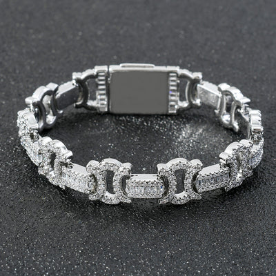 Pulsera Hip Hop para Hombre con Circonitas Cuadradas y Redondas Incrustadas - Image 6