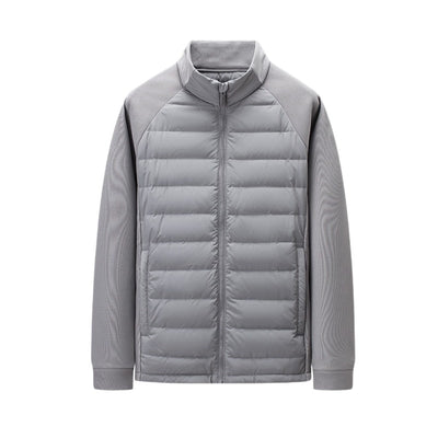 Chaqueta Acolchada de Plumón Ligera y Cálida con Cuello Alzado y Parches - Image 5