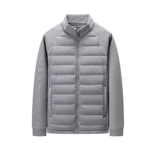 Chaqueta Acolchada de Plumón Ligera y Cálida con Cuello Alzado y Parches - Image 5