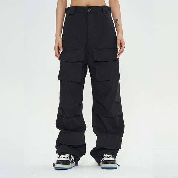 Pantalones de Trabajo Multibolsillos Corte Recto para Hombre