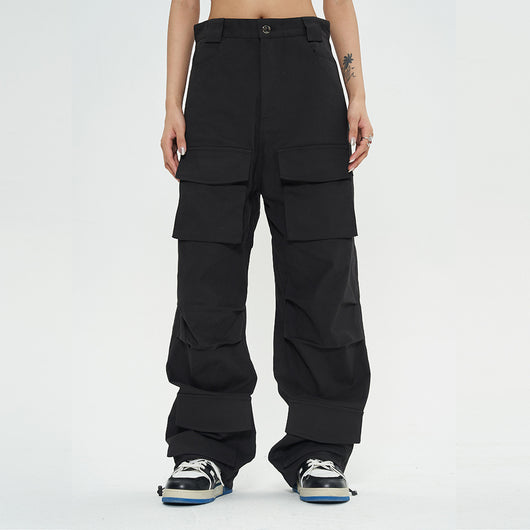 Pantalones de Trabajo Multibolsillos Corte Recto para Hombre