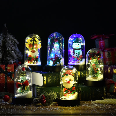 Árbol de Navidad LED con Pantalla de Cristal y Flores Decorativas - Image 3
