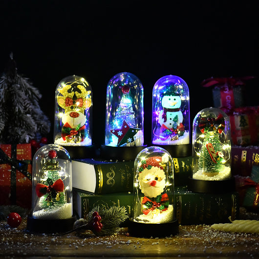 Árbol de Navidad LED con Pantalla de Cristal y Flores Decorativas - Image 3