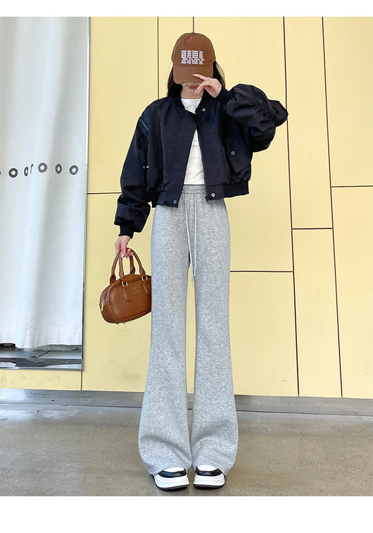 Pantalones Deportivos Acampanados Forrados en Fleece para Mujer - Cintura Alta Reductora - Image 36