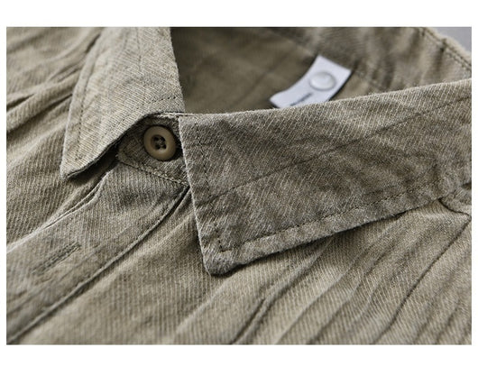 Camisa de Lino Casual con Textura Arrugada - Image 12