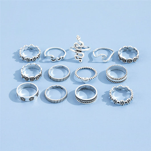 Juego de 13 Anillos Geométricos Floral Love - Image 3
