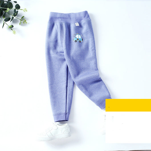 Leggings Infantiles de Color Liso con Forro de Terciopelo - Image 3