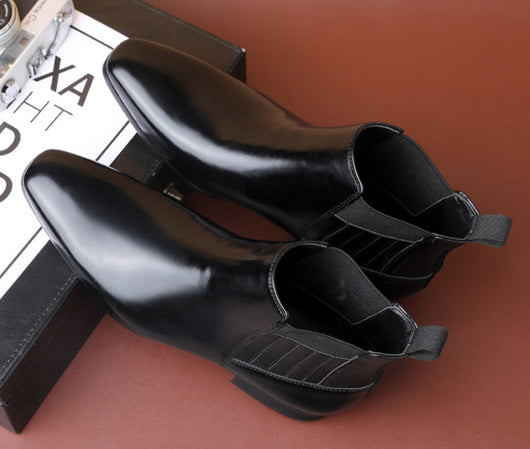 Botas Chelsea Puntiagudas Estilo Británico para Hombre - Zapatos Formales de Cuero - Image 15