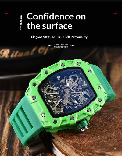 Reloj de Cuarzo para Hombre con Diseño de Onda y Calendario - Image 10