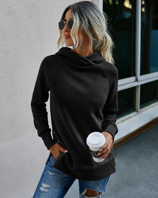 Sudadera con Capucha Casual de Color Liso para Mujer - Image 3