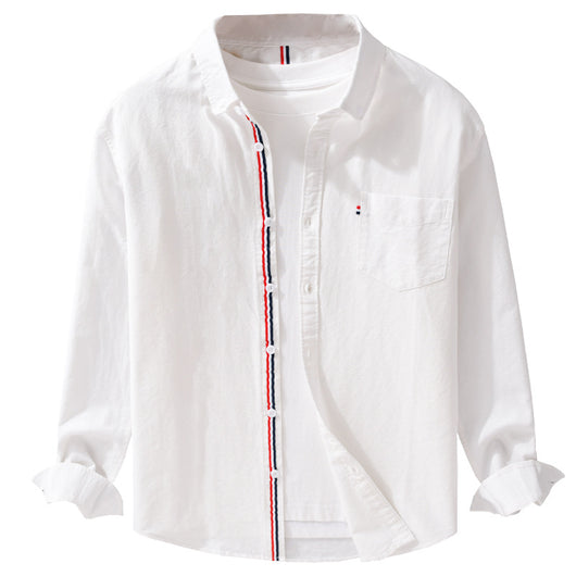Camisa Oxford Clásica Británica de Manga Larga para Hombre - Image 5