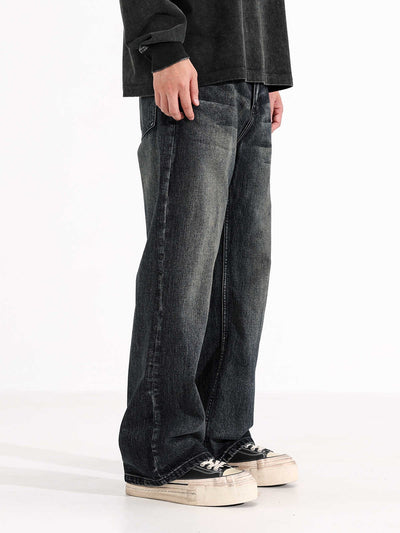 Pantalones Vaqueros Rectos Holgados Estilo Retro Americano para Hombre - Image 4