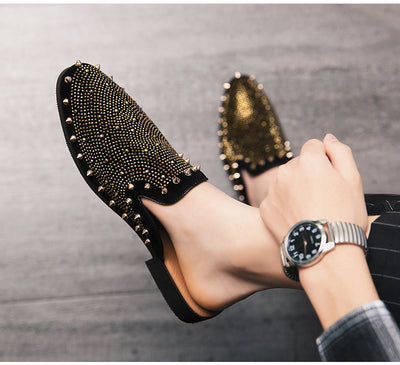 Zapatos de Tacón Drag Metalizado con Cristales y Punta Afilada para Hombre - Image 8