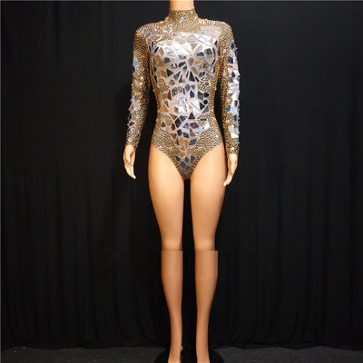 Vestido de Cantante con Cristales Brillantes para Escenario - Image 3