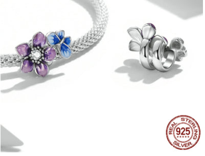 Pulsera de Cuentas de Plata Esterlina S925 Bañada en Oro Blanco - Image 3