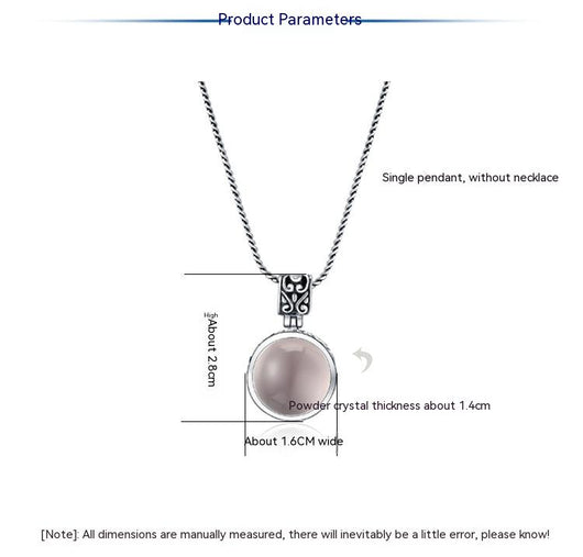 Collar de Plata S925 con Cuarzo Rosa Natural para Mujer - Image 10