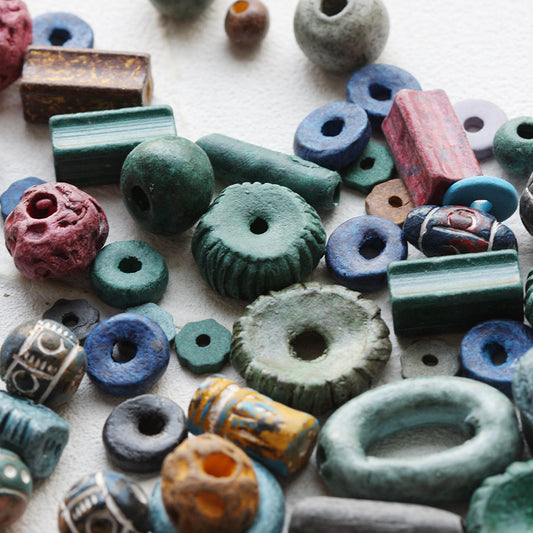 Cuentas de Cerámica Artesanales Multicolor para Joyería DIY