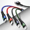 Cable de Carga Trenzado 3 en 1 de Aleación de Aluminio