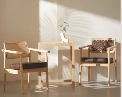Silla Retro de Madera Maciza con Respaldo y Reposabrazos para Café - Image 31