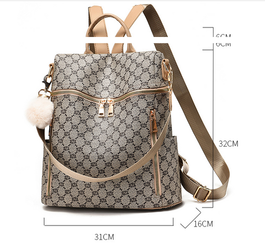Mochila Casual de Cuero PU con Doble Asa y Estampado Fashion para Mujer - Image 11